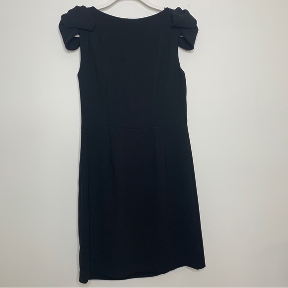 Ann Taylor Loft Black Ruffle Cap Sleeve Dress Size 4 - Picture 6 of 9